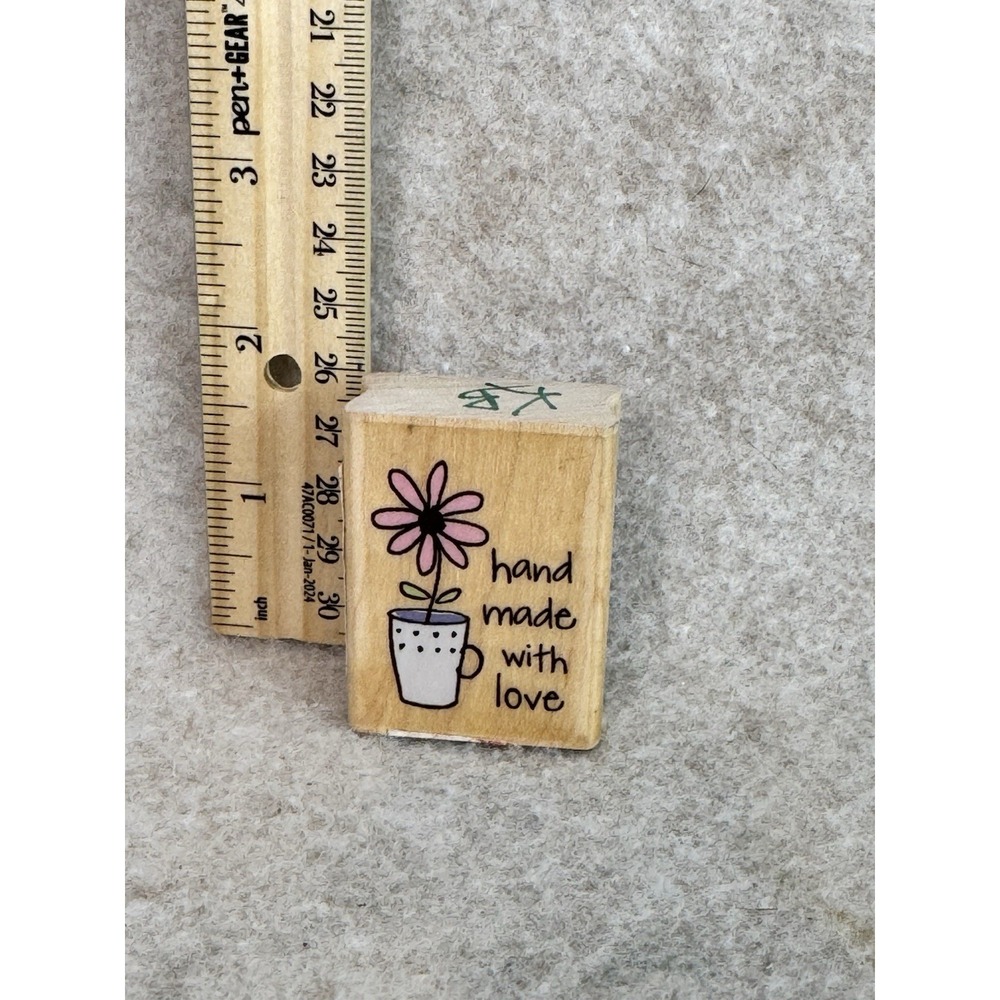 Inkadinkado- Rubber Stamp - "Handmade With Love" -‎ Medium Size -
